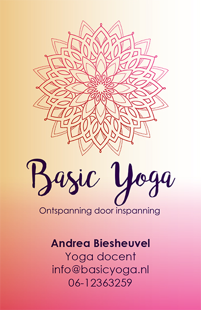 visitekrt Basic Yoga Andrea